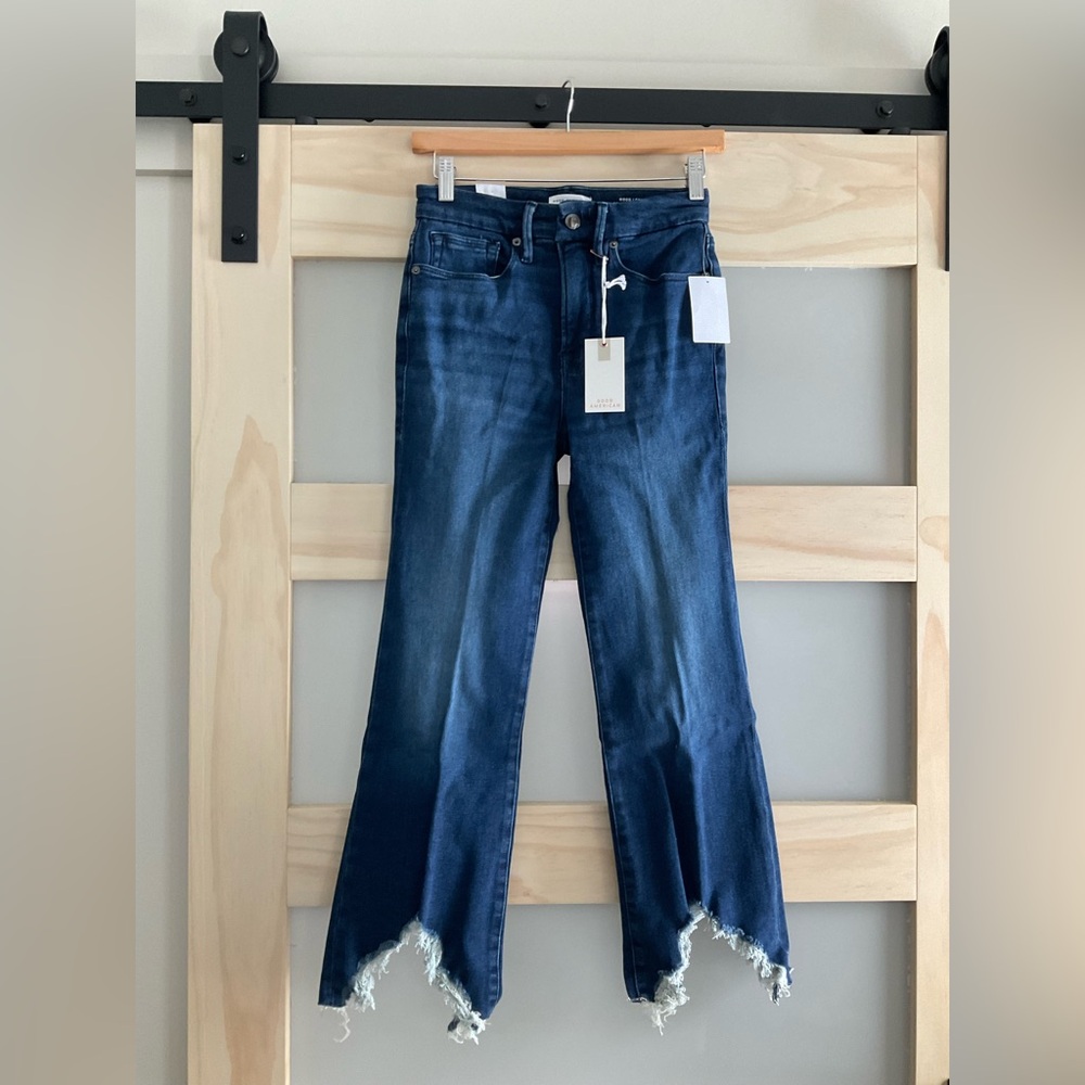 Good American Good Legs Crop Mini Boot Jeans